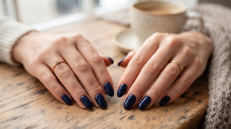 dark blue nails