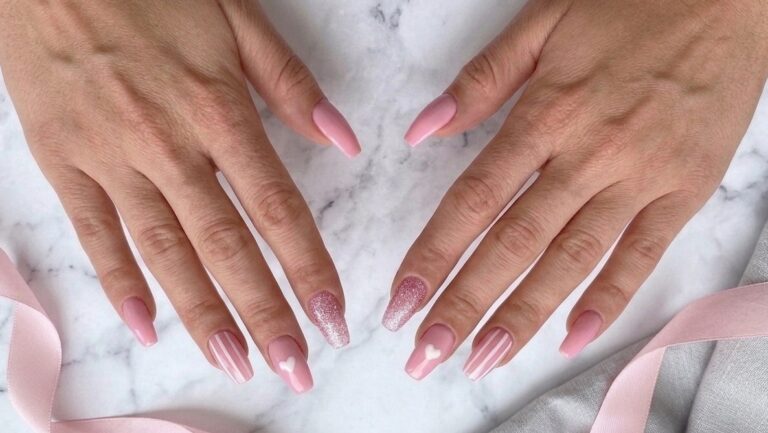 pink acrylic nails