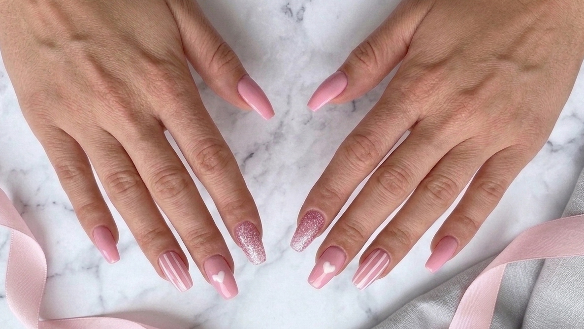 pink acrylic nails