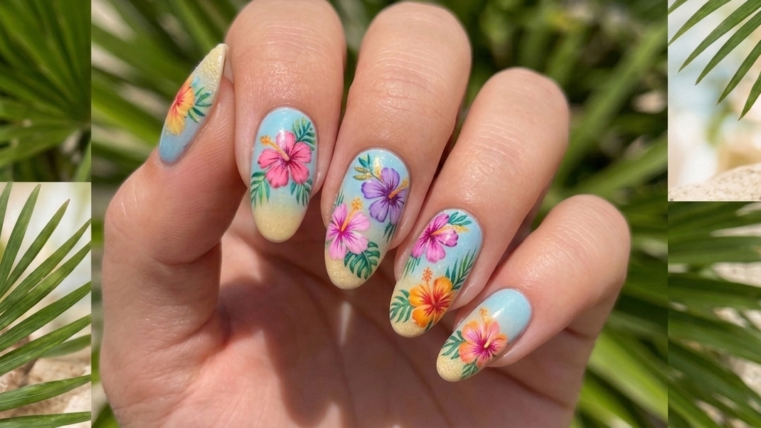 hibiscus flower nails