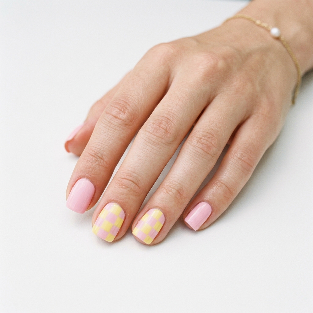 Retro Checkerboard Nail Ideas