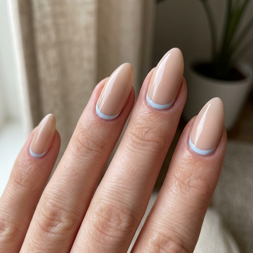 30 Simple Almond Nails Ideas That Never Go Out of Style 8 Reverse French Almond Nails Idea