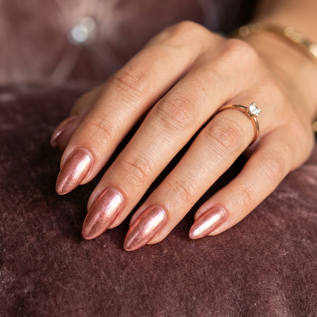 30 Pink Acrylic Nails Ideas 9 Rose Gold Pink Nails Idea
