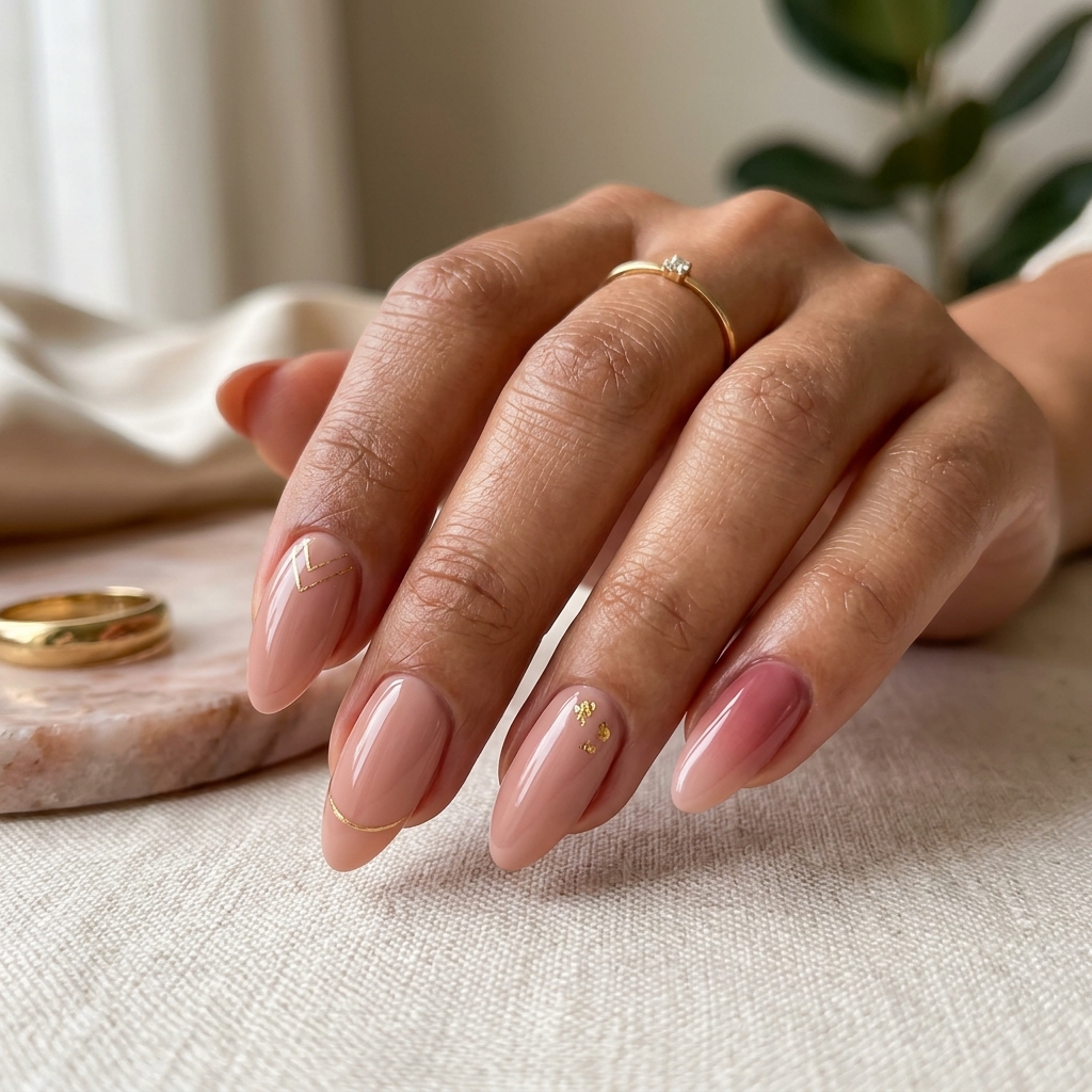 Rosy Nude February Nails Ideas