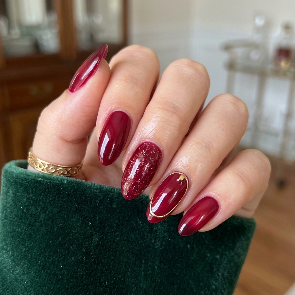 Ruby Red February Nails Ideas