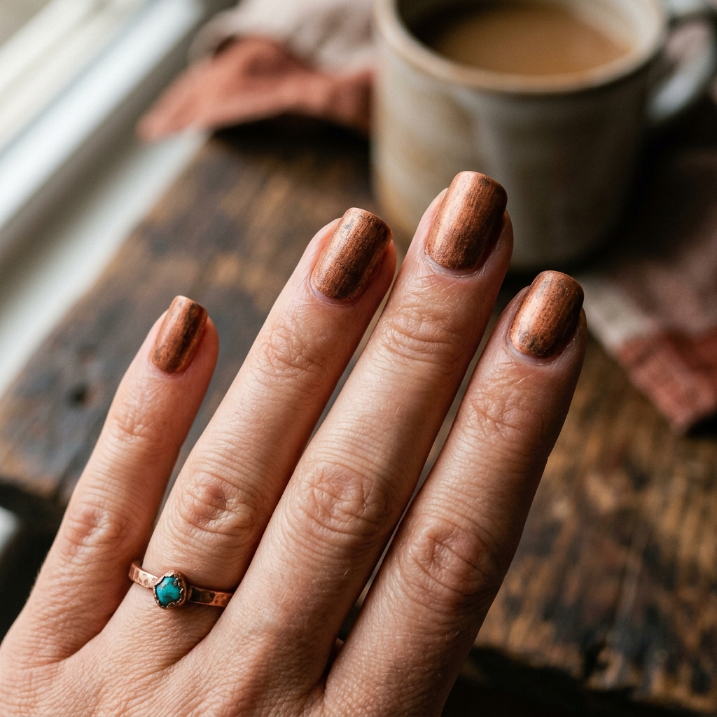 Rustic copper nails close up 202607121857