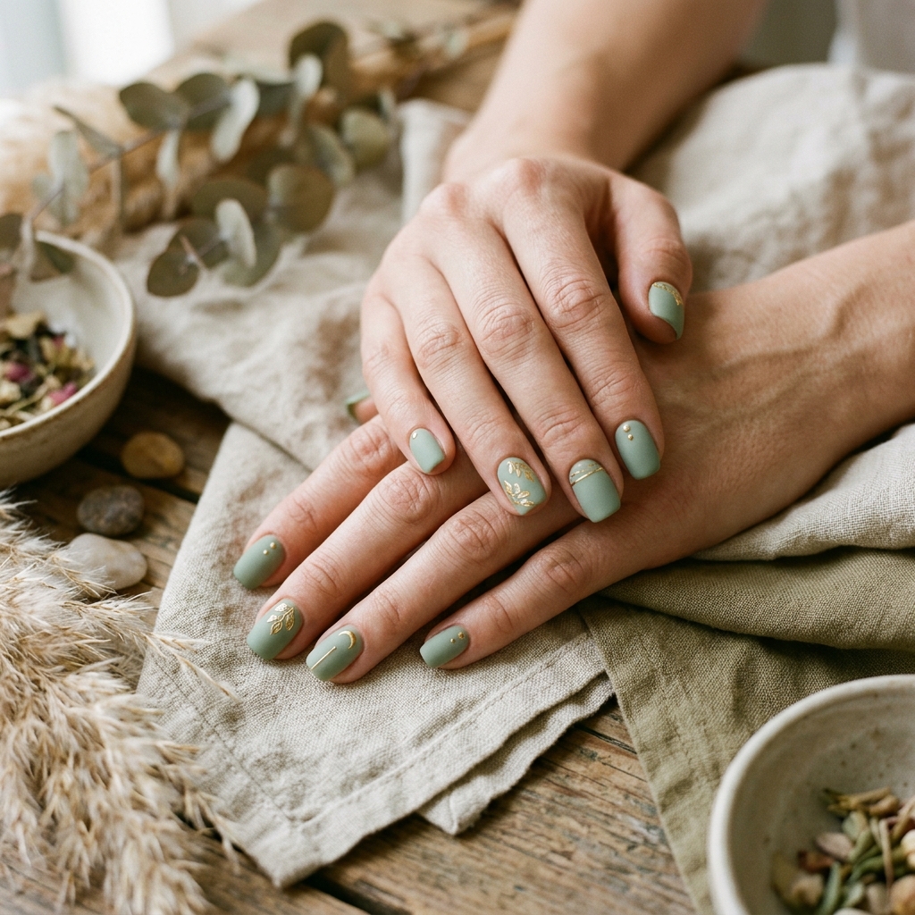 30 April Nails Ideas to Brighten Up Your Spring Look 24 Sage Green Nail Ideas