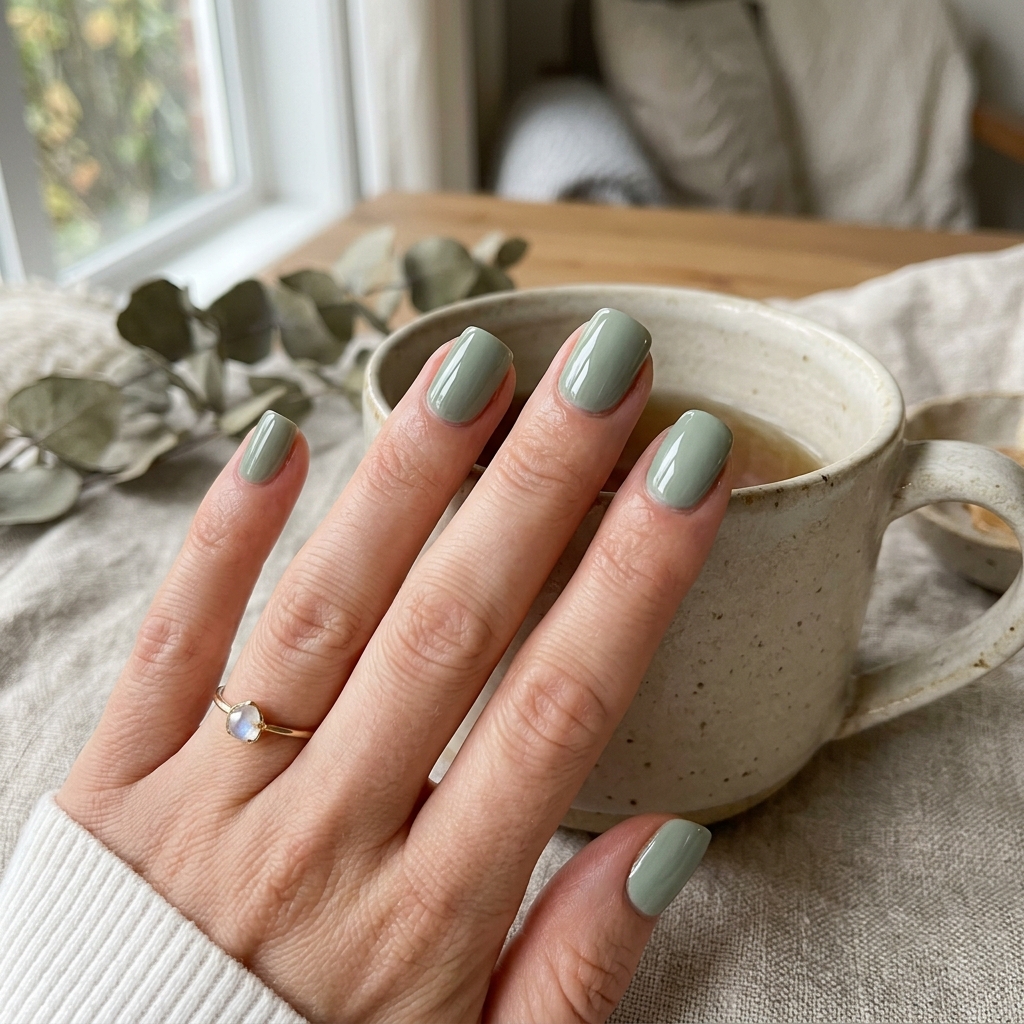 Soft Sage Green Nails Ideas