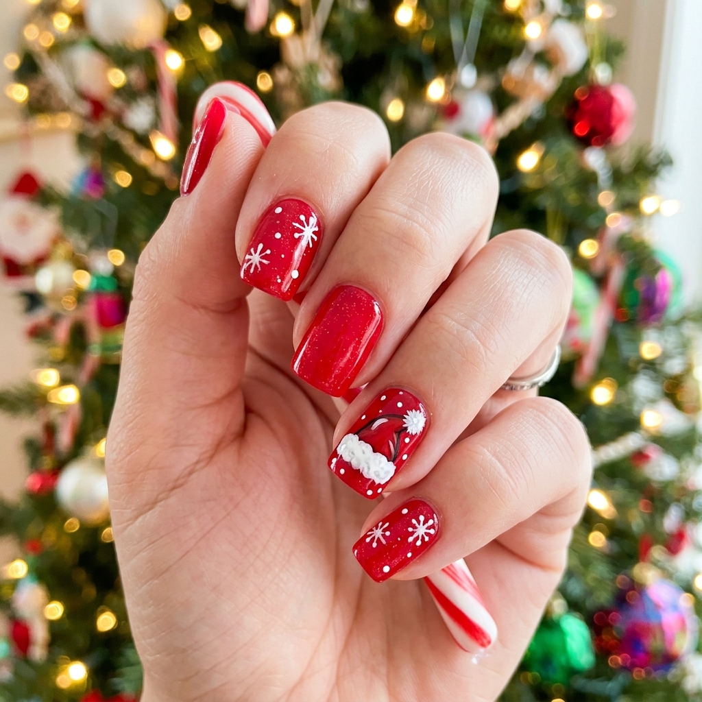 Red Santa Nail Art Ideas