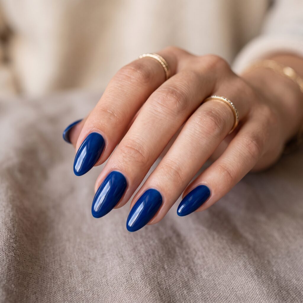 Dark Blue Nails Ideas: 30 Stunning Looks to Inspire Your Next Manicure 6 Sapphire Blue Almond Nails Idea