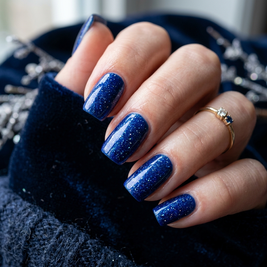 Rich Jewel Tone Winter Nail Idea