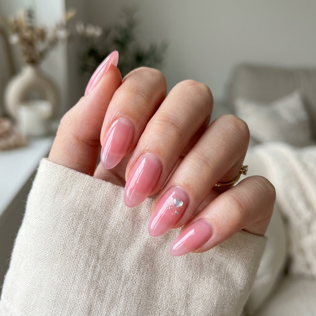 Sheer Pink Jelly Nail Ideas