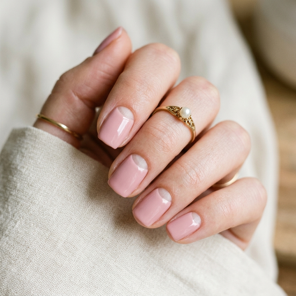Simple Short Nails Ideas: 30 Creative Looks to Inspire Your Next Manicure 26 Half Moon simple short nails Idea