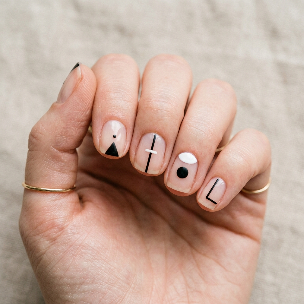 Short Acrylic Nails Round Up: 30 Stylish Looks for Every Nail Shape 23 Negative Space Short Acrylic Nails Ideas