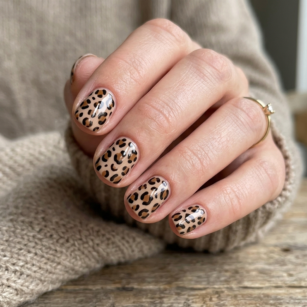 Short Acrylic Nails Round Up: 30 Stylish Looks for Every Nail Shape 30 Animal Print Short Acrylic Nails Ideas