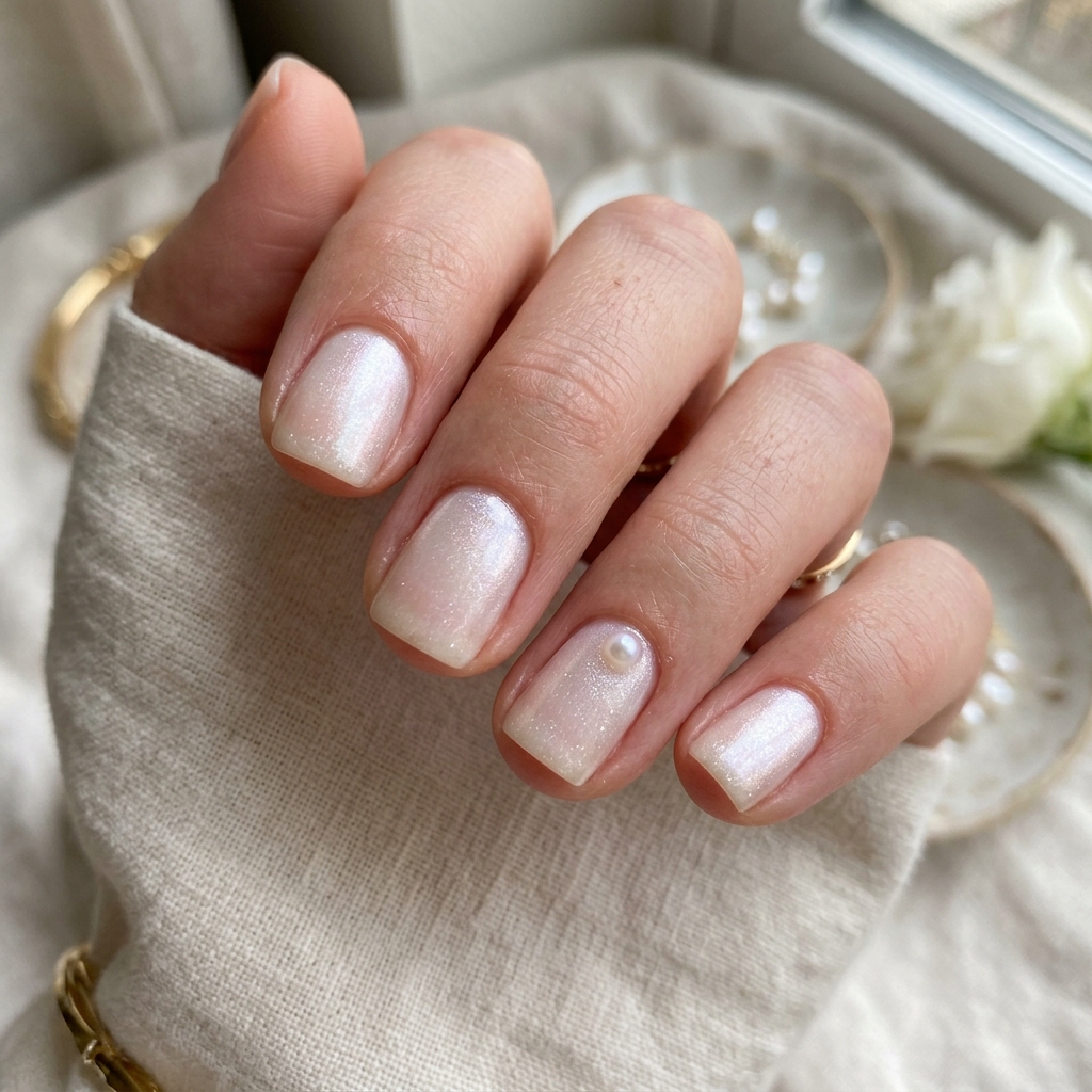 30 Pearl Nails Ideas to Inspire Your Next Manicure 17 Short Pearl Nails Ideas
