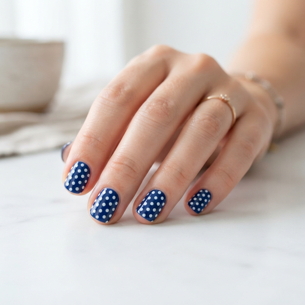 30 short Summer Nails 2025 ideas You'll Want to save Now 9 Polka Dot Short Summer Nails 2025 Ideas