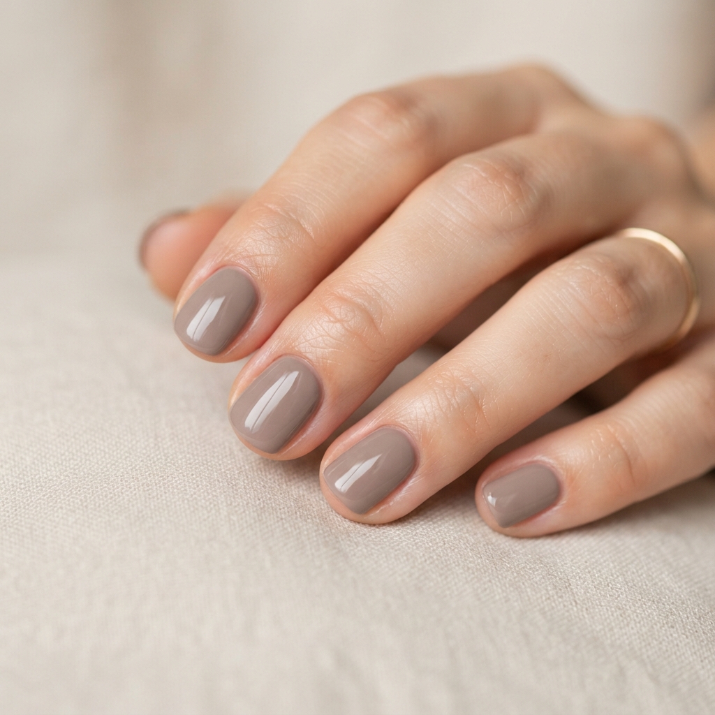 30 Short Round Nails Ideas That Bring Effortless Style to Life 28 Solid Neutral Short Round Nail Idea