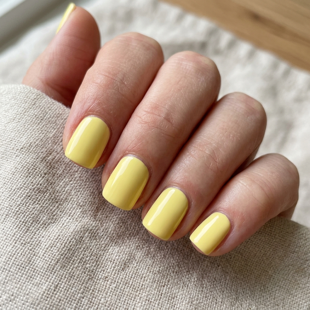 Short Yellow Nail Idea