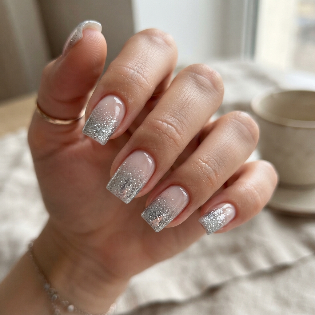 30 Winter Wonderland Nails Ideas You'll Want to Save 17 Glitter Ombre Winter Nail Ideas