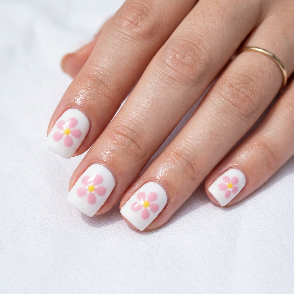 Flower Nails: 30 Stunning Floral Ideas to Inspire Your Next Manicure 12 Simple Flower Nails Ideas