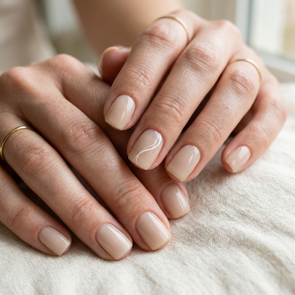 Simple Nails Ideas: 30 Effortless Ways to Elevate Your Everyday Manicure 25 Simple Swirl Accent Simple Nails Idea