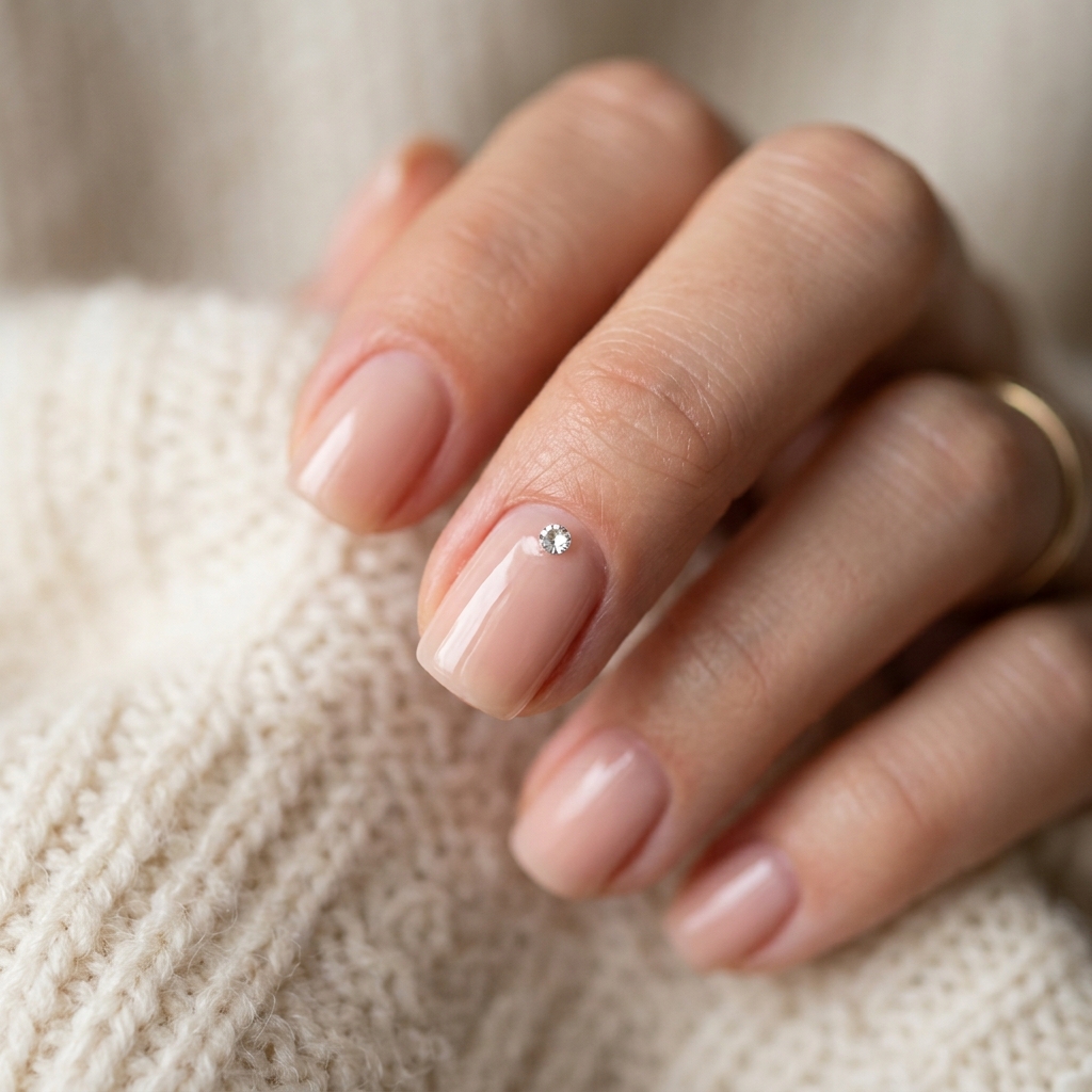 Single Rhinestone Nail Idea