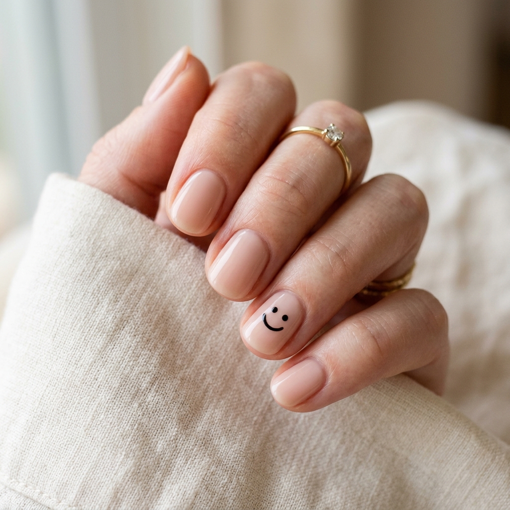 Minimalist Smiley Nails Ideas