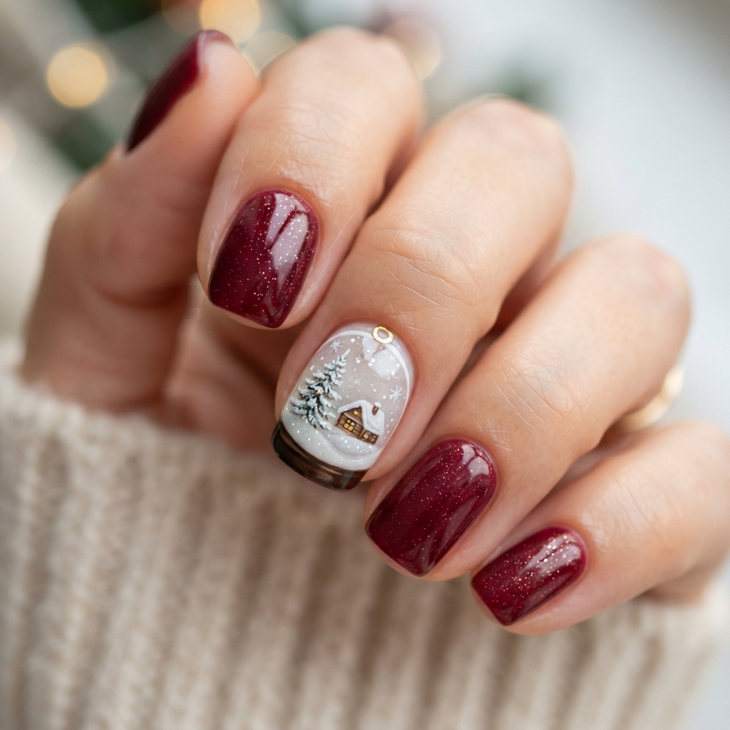 30 Winter Wonderland Nails Ideas You'll Want to Save 27 Snow Globe Nail Art Ideas