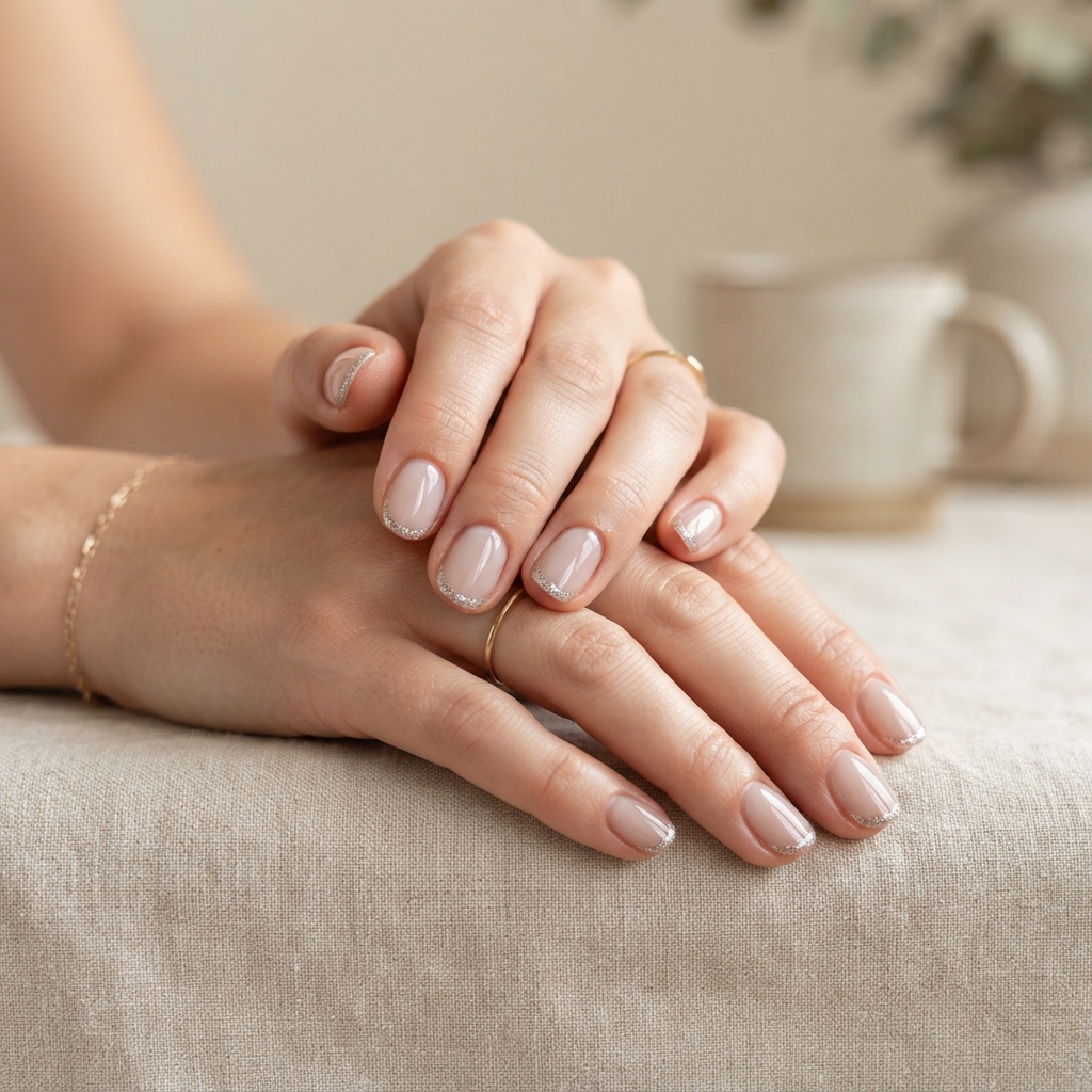 30 short Summer Nails 2025 ideas You'll Want to save Now 26 Sparkle Tip Nail Ideas