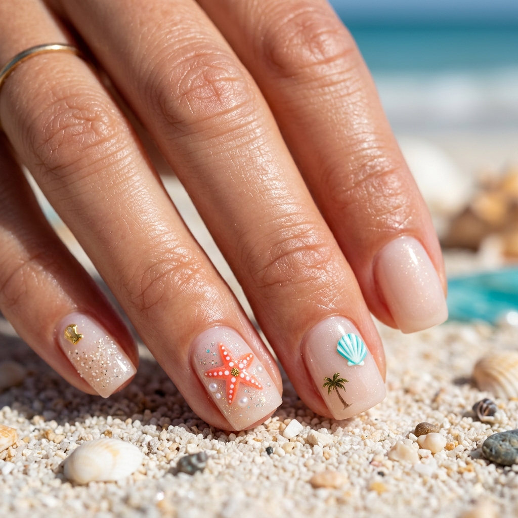 Vacation Nails Ideas: 30 Fun and Breezy Ways to Style Your Manicure 24 Starfish Vacation Nails Idea