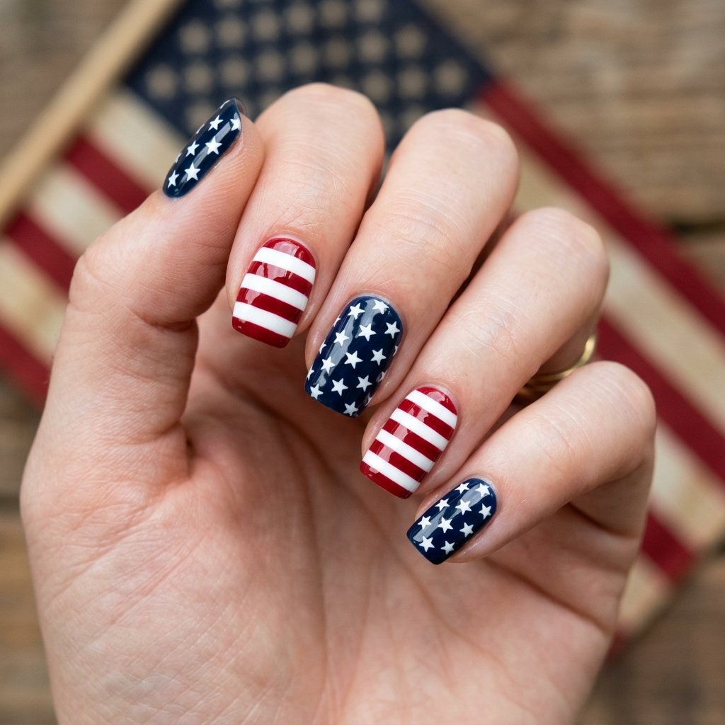 Stars and Stripes Manicure Ideas