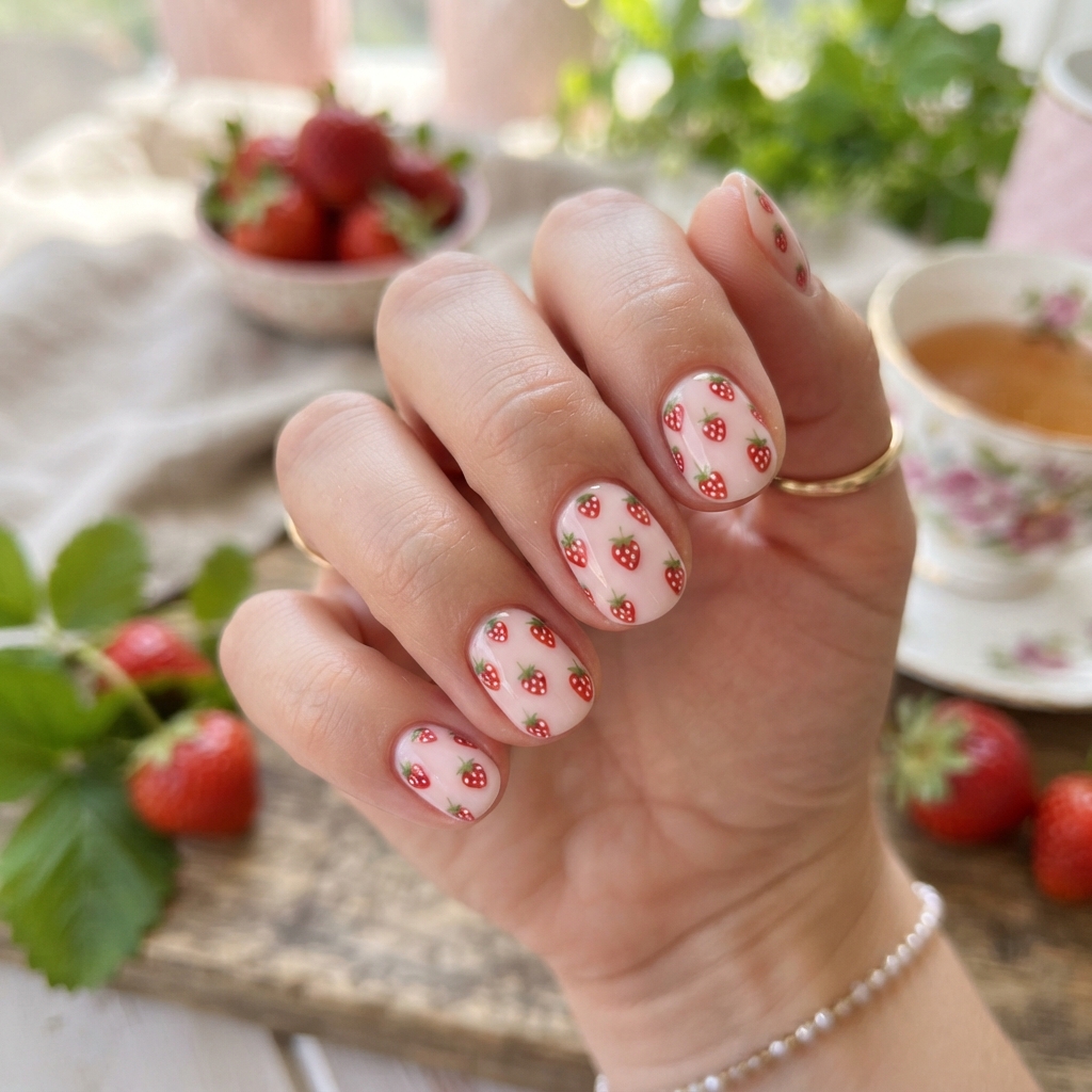 30 short Summer Nails 2025 ideas You'll Want to save Now 21 Strawberry Print Nail Ideas