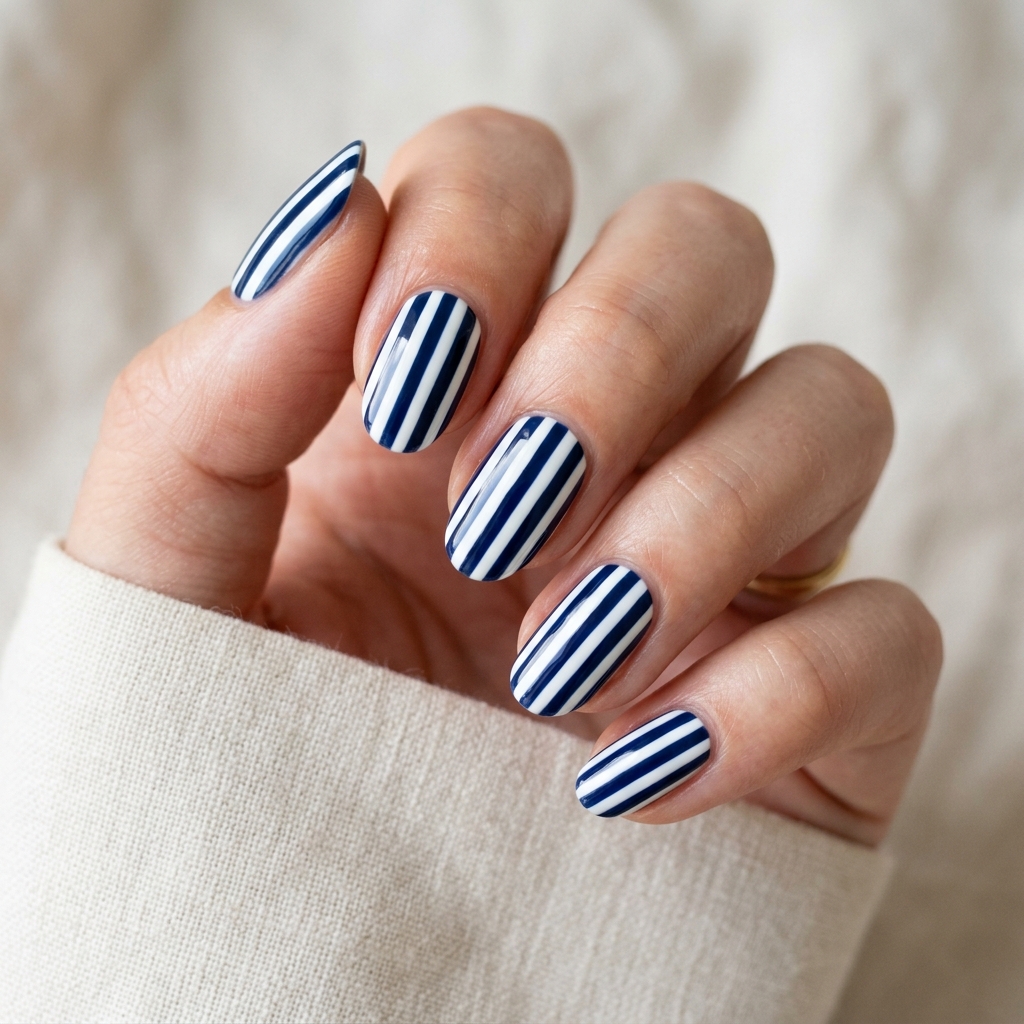 30 Simple Nail Art Ideas to Spark Your Creativity 13 Striped Simple Nail Art Ideas