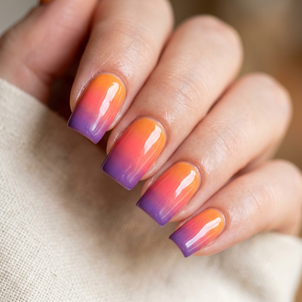 Gradient Sunset Nail Ideas