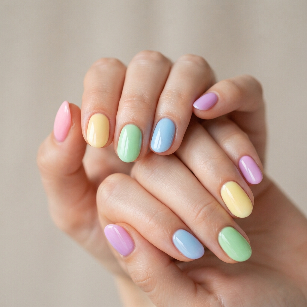 30 Pastel Spring Nails Ideas You'll Want to Pin Now 9 Pastel Rainbow Nail Ideas