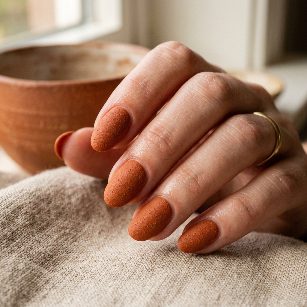 30 November Nails Inspo: Thanksgiving Ready Manicures You'll Love 6 Warm Terracotta November Nails Ideas