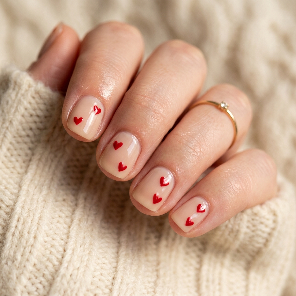 30 Short Natural Nails Ideas to Inspire Your Next Manicure 11 Tiny Heart Nail Idea