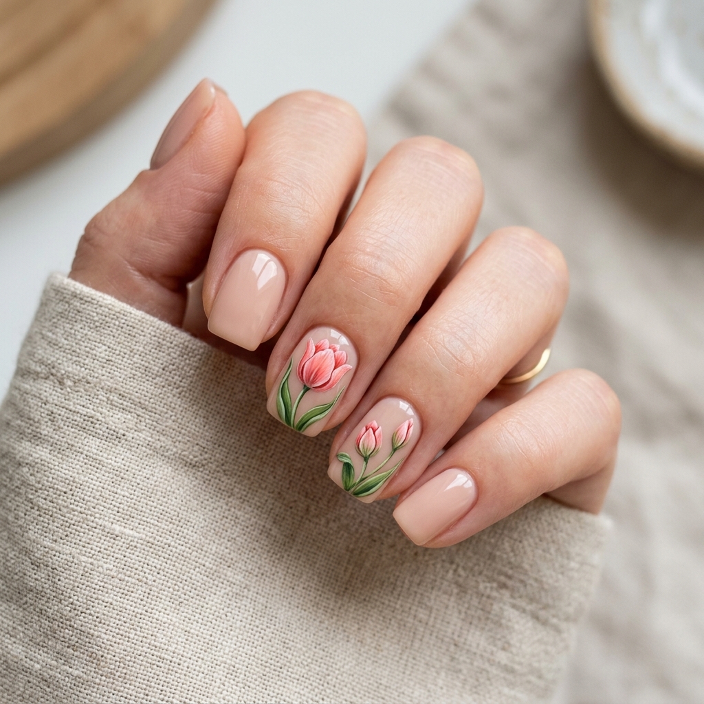 Tulip Nail Art Ideas
