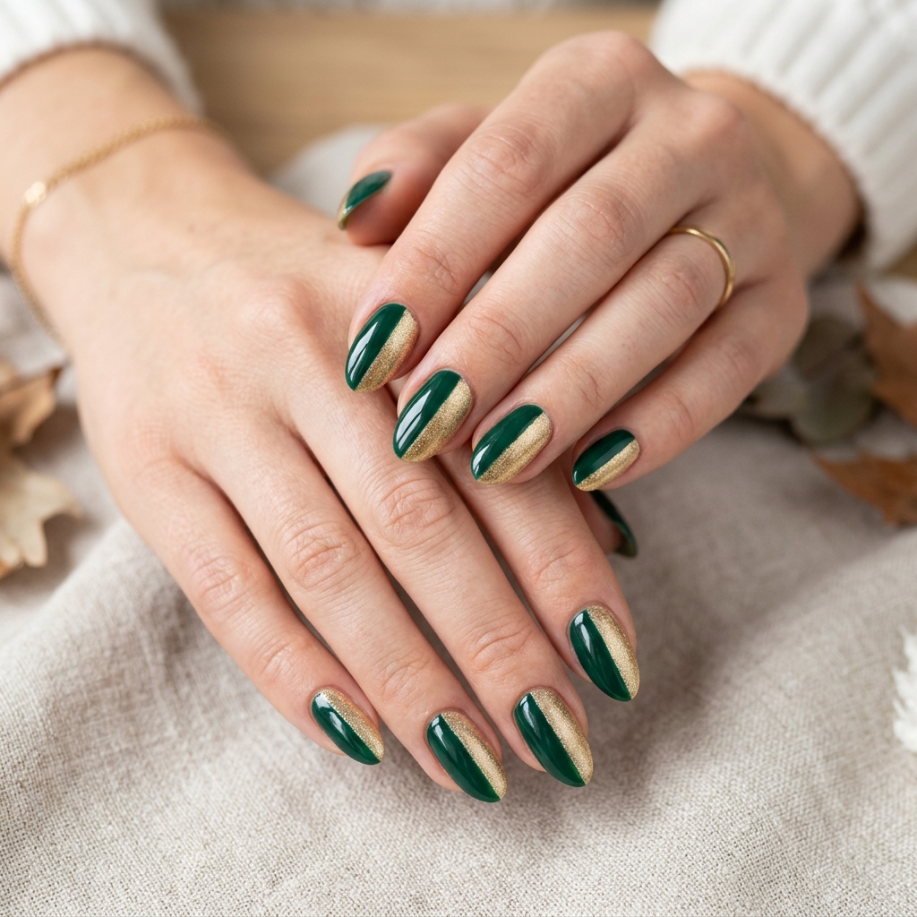 Two-Tone Winter Nails Idea
