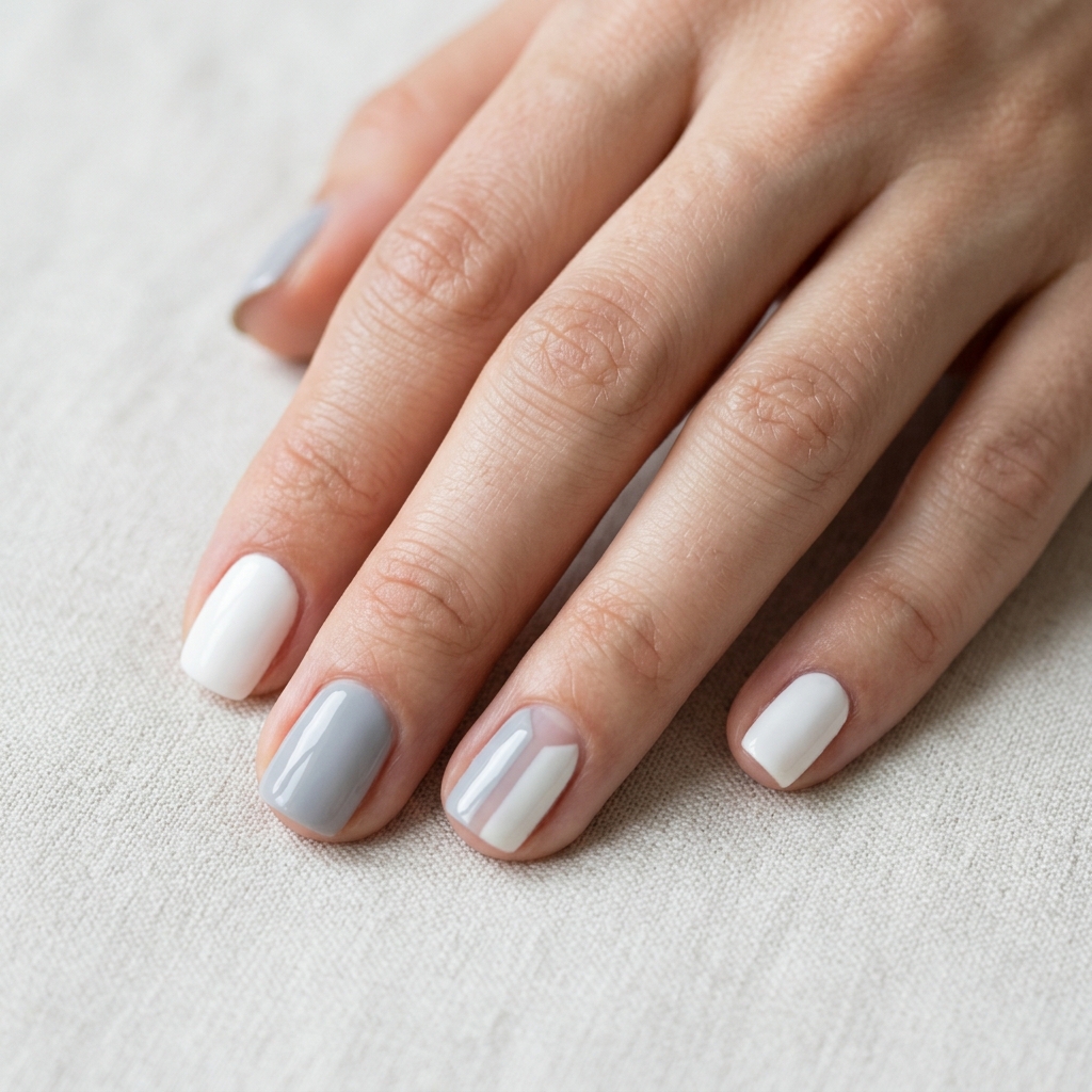 30 Simple Prom Nails Ideas for an Effortlessly Elegant Look 12 Two-Tone Nail Ideas