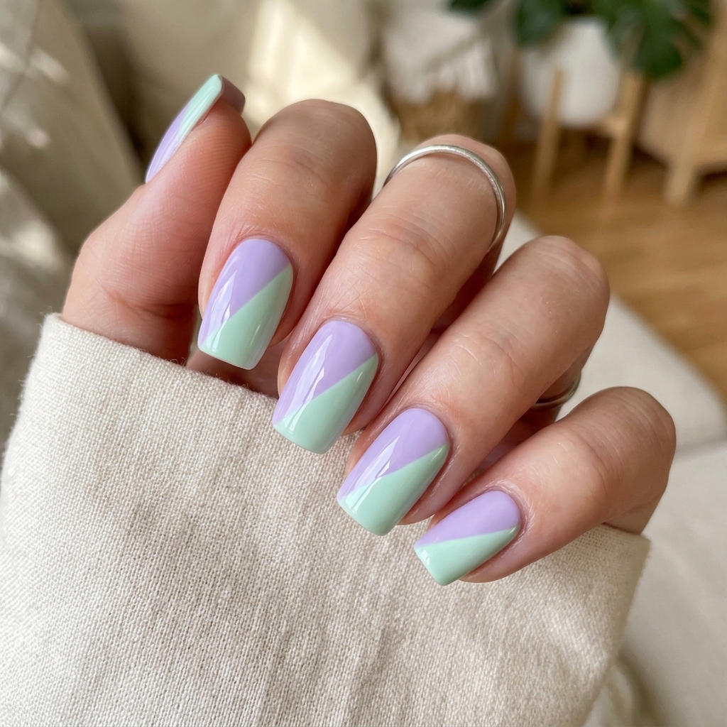Two-Tone Spring Nails Ideas