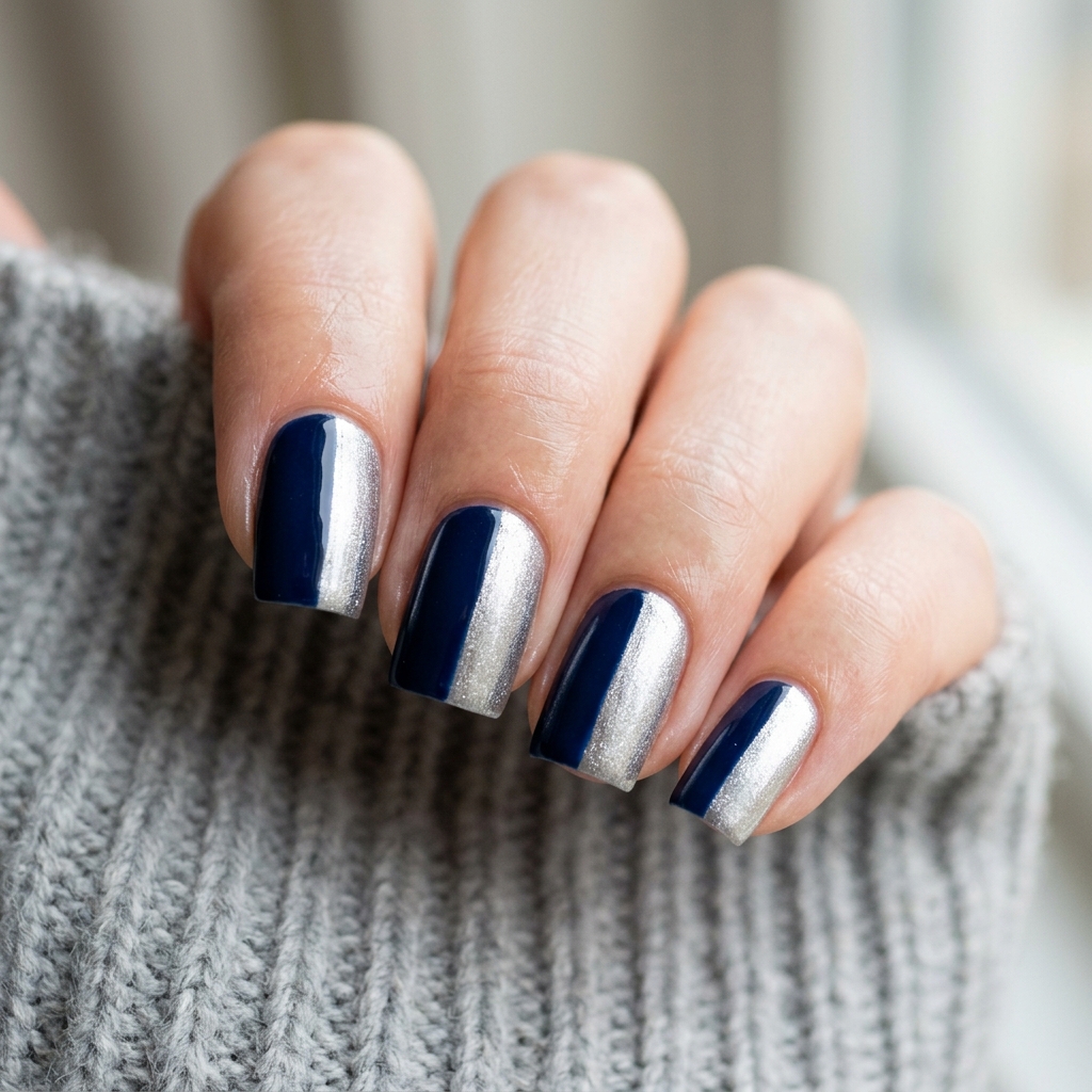 January Nails Ideas: 30 Fresh and Frosty Ways to Start the Year 18 Two-Tone January Nails Idea