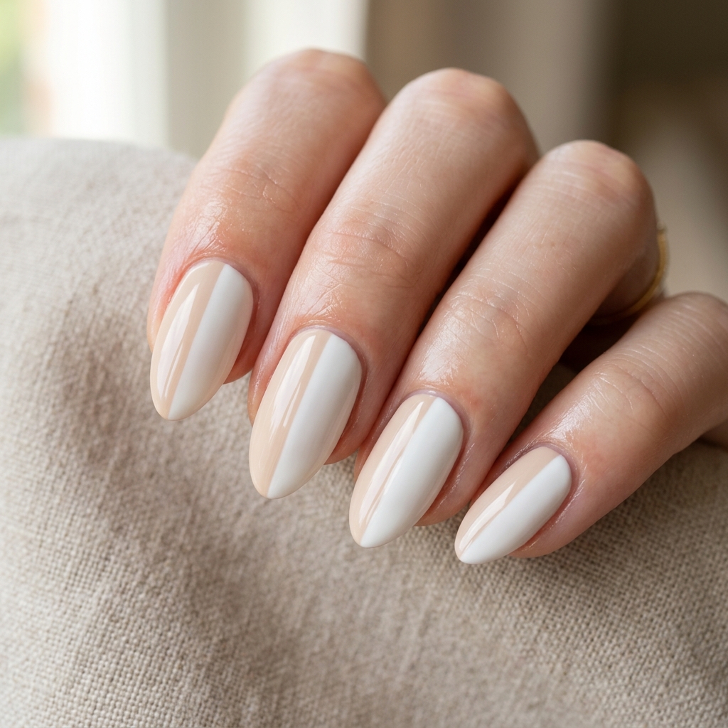 Simple Nails Ideas: 30 Effortless Ways to Elevate Your Everyday Manicure 21 Two-Tone Simple Nails Idea