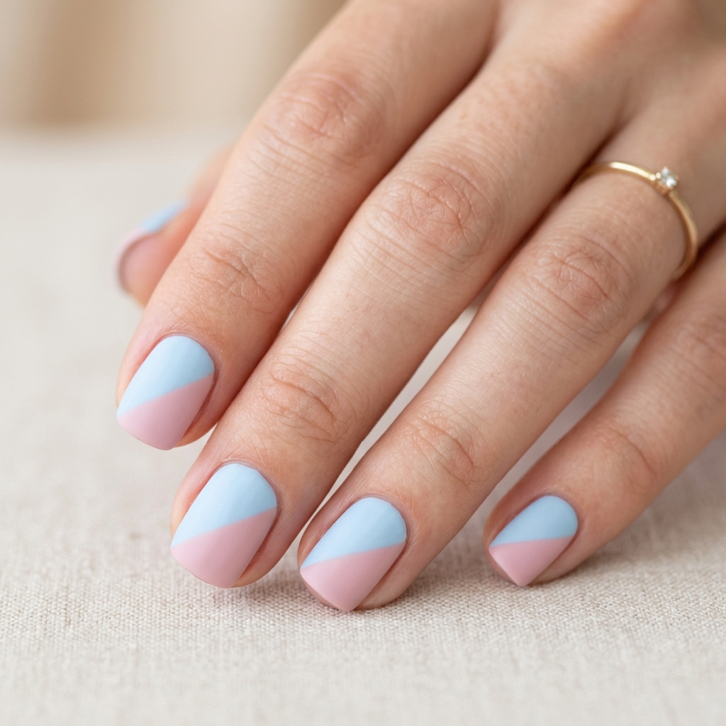Two Tone Simple Nails Ideas