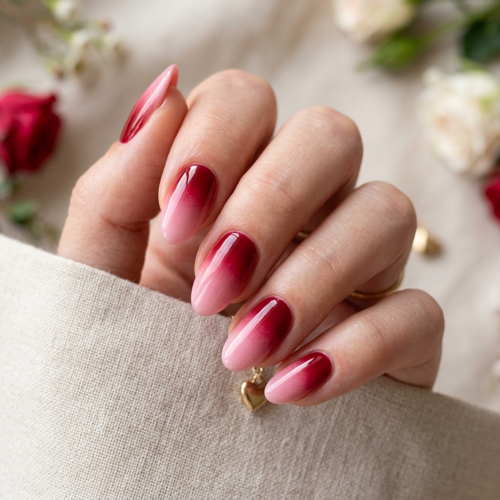 Valentine Ombre Nail Ideas