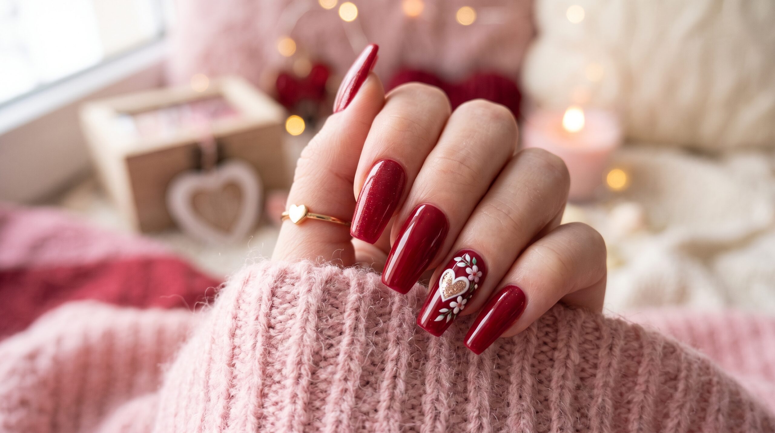 valentines nails