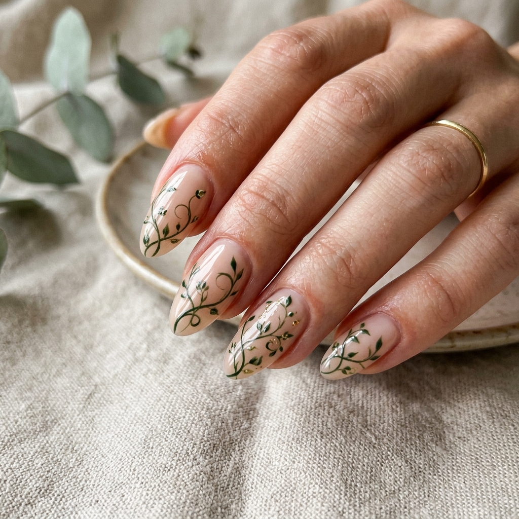 Delicate Vine Nail Ideas