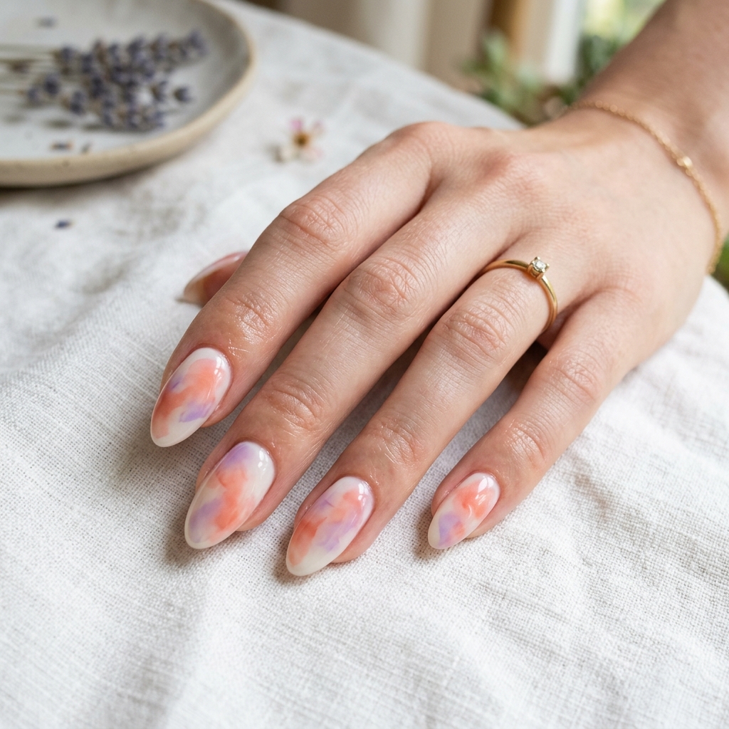 Simple Watercolor Summer Nail Ideas