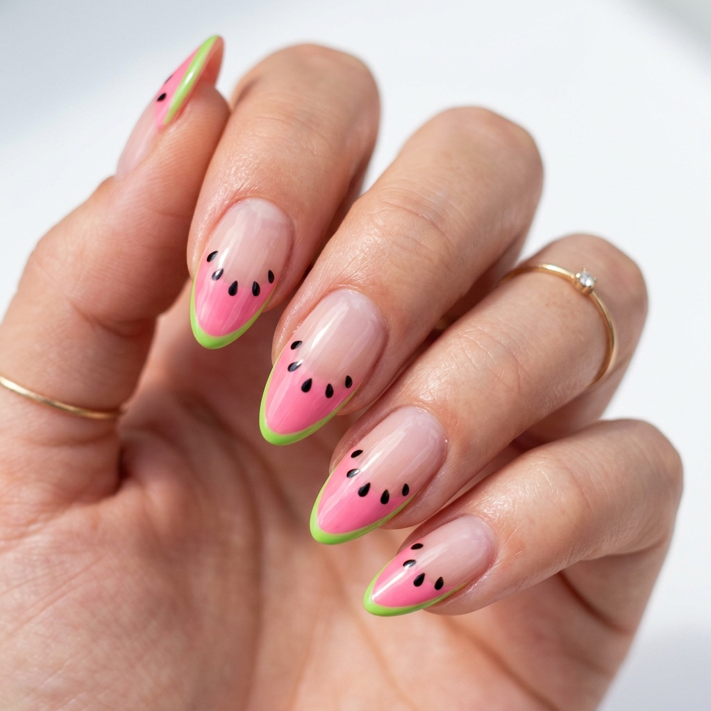 Watermelon French Tip June Nails 2026 Ideas